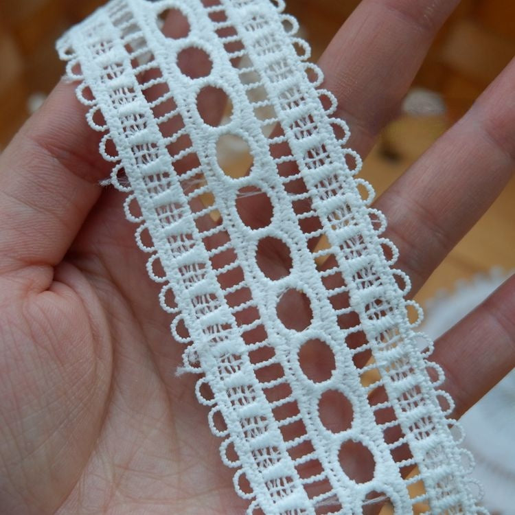 White Clothes Hem Lace Trim Decoration LT0233-Lace Fabric Shop