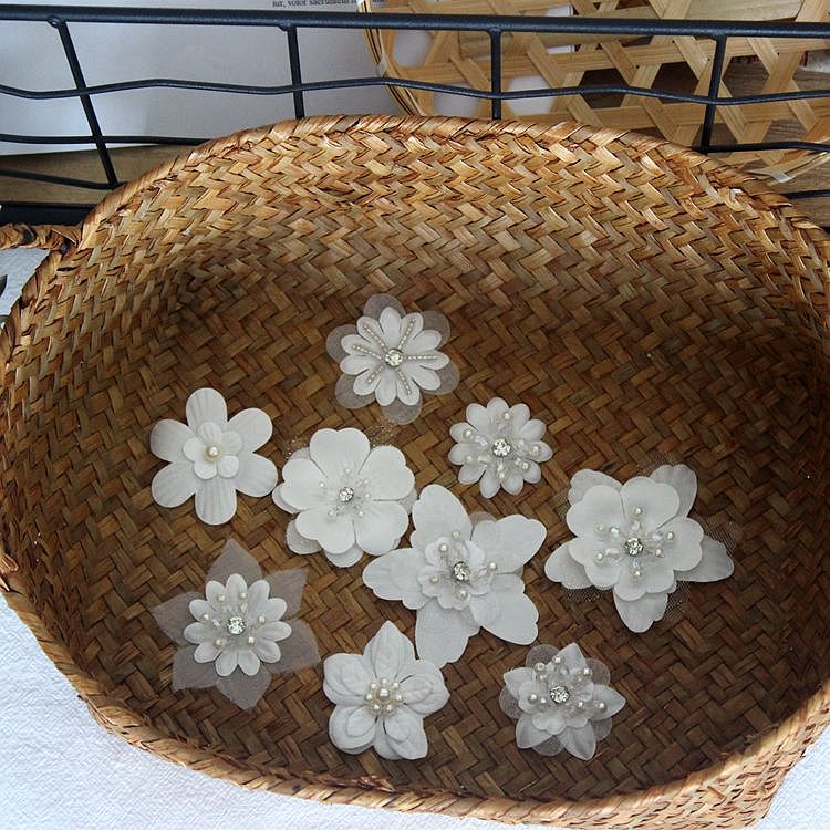 Glass Beaded Lace Single Floral BT0035-Lace Fabric Shop