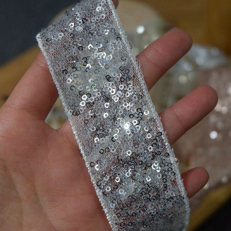 Beaded Sequins Color Trim Fabric BT0045-Lace Fabric Shop