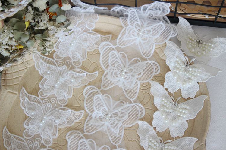 3D Beading Butterfly Lace Trims BT0039-Lace Fabric Shop