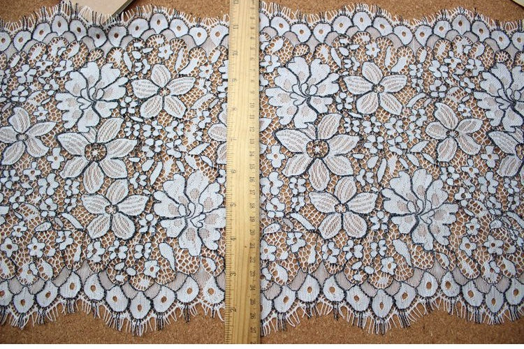 Double Color Lace Trim Width 27 cm LT0151-Lace Fabric Shop