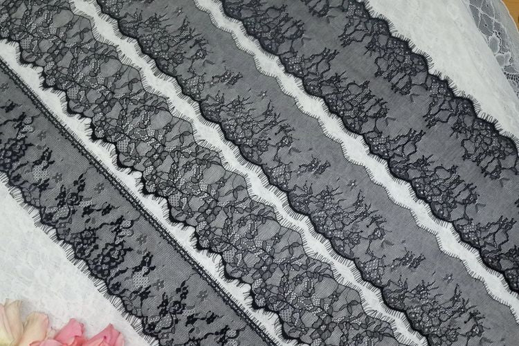 Chantilly Lace Trim Width 10-16 cm LT0082-Lace Fabric Shop