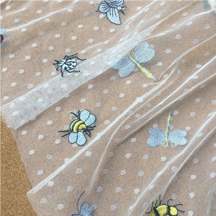 Color Embroidery Tulle Width 150cm TF0026-Lace Fabric Shop