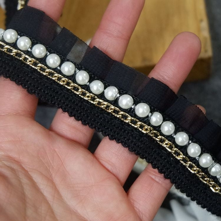 Tassel Beaded Lace Trims Fabric BT0110-Lace Fabric Shop