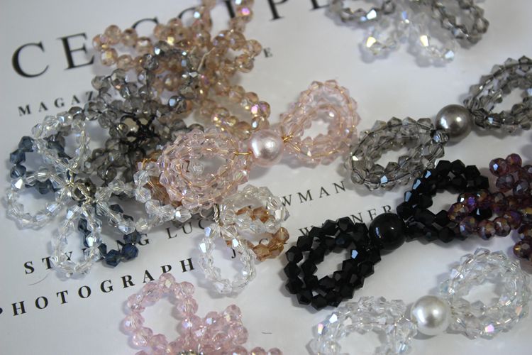 Beaded Bow Tie Headwear Brooch Material BA0122-Lace Fabric Shop