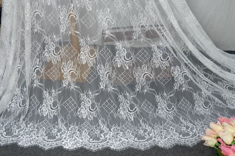Gold Chantilly Lace Dress Fabric Width 150 cm CHL0104-Lace Fabric Shop