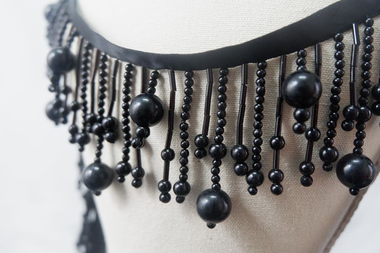 Tassel Beaded Ribbon Trim Decoration BT0072-Lace Fabric Shop