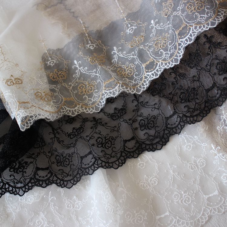 Tulle Mesh Lace Trimming Width 15-18 cm CL0080-Lace Fabric Shop