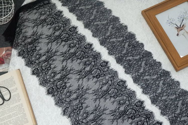 Chantilly Lace Trim Width 13-25 cm LT0112-Lace Fabric Shop