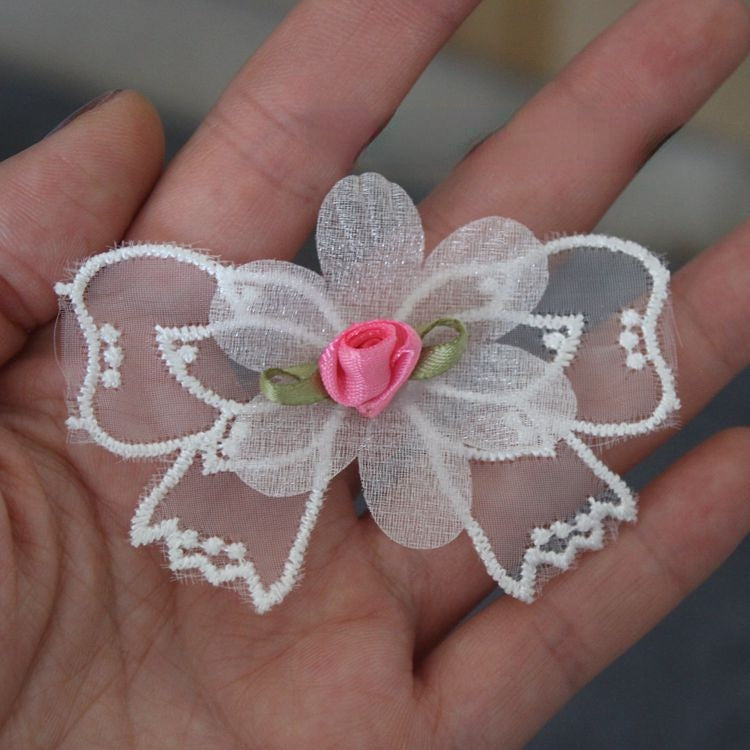 3D Lace Beaded Trims Single Floral BT0013-Lace Fabric Shop