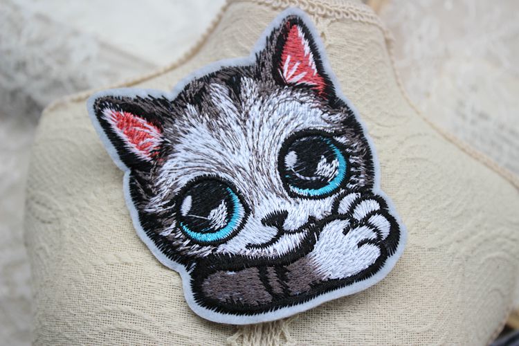 Embroidery Cat Cloth Sticker Decoration EA0021-Lace Fabric Shop
