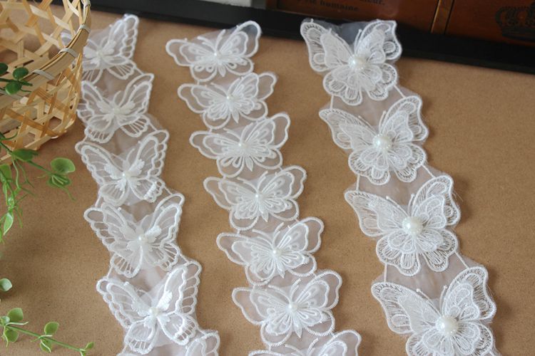 Pearl Beaded Lace Trims Fabric BT0016-Lace Fabric Shop
