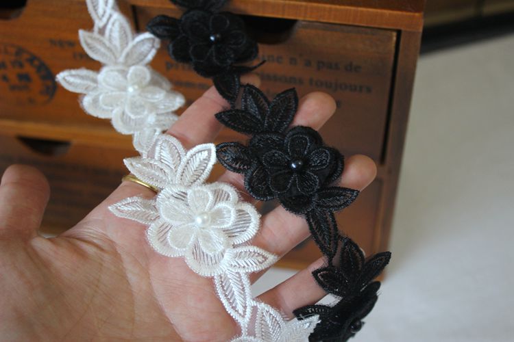 Beaded Lace Trim Floral Wedding Decoration BT0115-Lace Fabric Shop