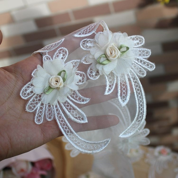 3D Embroidery Beaded Lace Trim Floral BT0094-Lace Fabric Shop