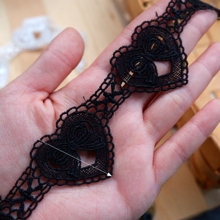 Guipure 3D White Black Lace Trim LT0226-Lace Fabric Shop