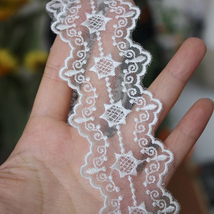 Wedding Mesh Lace Trim Width 4-6 cm LT0369-Lace Fabric Shop