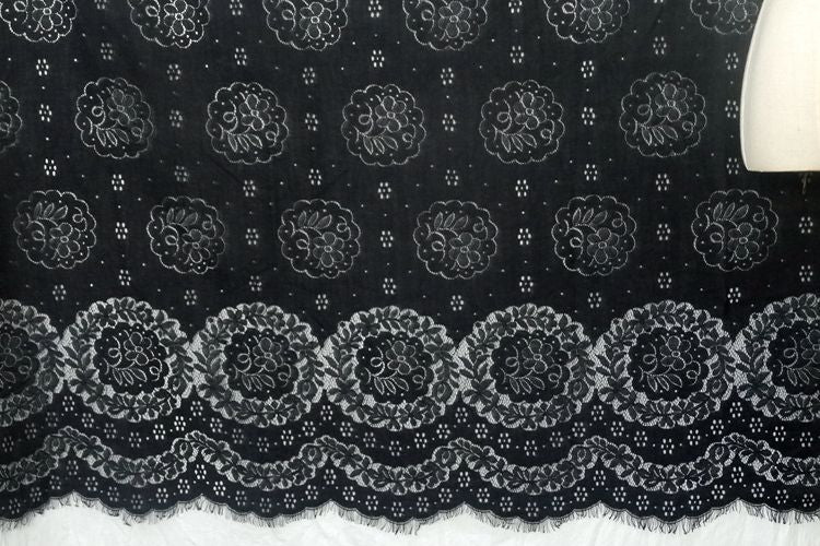 Cotton Eyelet Fabric Width 150 cm EF0001-Lace Fabric Shop