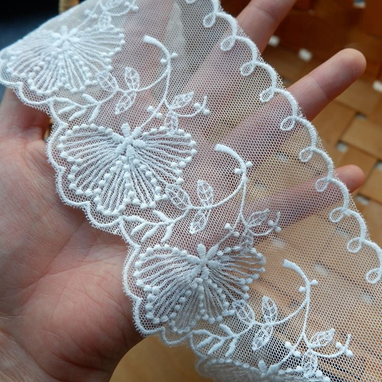 Embroidery Wedding Lace Trim Width 7-11 cm TF0065-Lace Fabric Shop