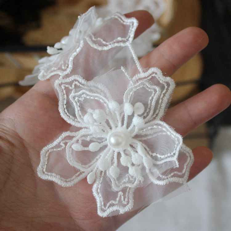 3D Beaded Wedding Lace Trim BT0002-Lace Fabric Shop