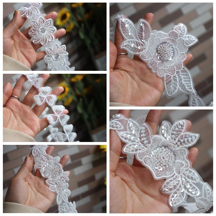 Wedding Sequin Beaded Lace Trim Decoration BT0087-Lace Fabric Shop