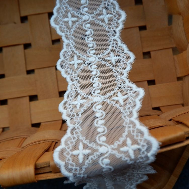 Embroidery Tulle Dress Trim Width 4-6 cm TF0067-Lace Fabric Shop