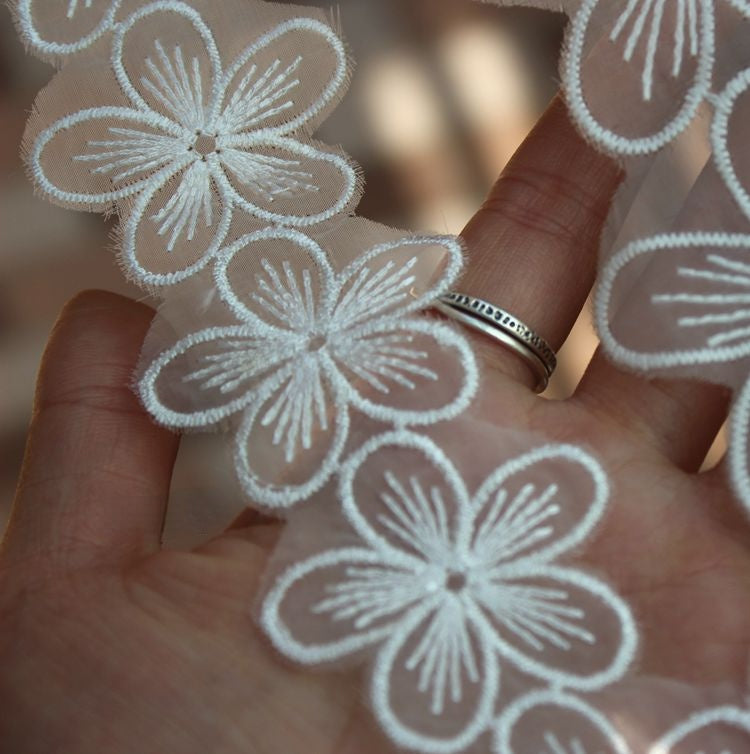 Lace Flower Trimming Decoration Width 4-6 cm LT0339-Lace Fabric Shop