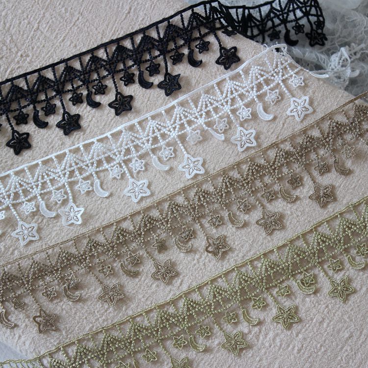 Guipure Star Moon Lace Trim Width 7 cm CL0075-Lace Fabric Shop