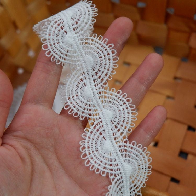 White Clothes Hem Lace Trim Decoration LT0233-Lace Fabric Shop