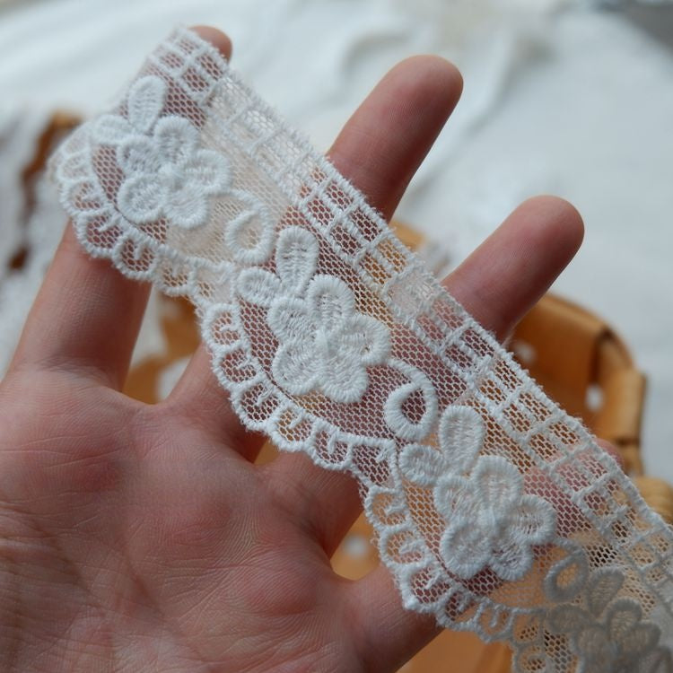 Embroidery Tulle Trim Width 1-3 cm TF0051-Lace Fabric Shop