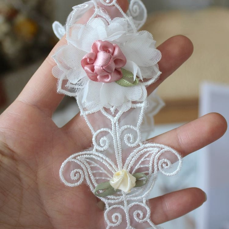 Embroidery 3D Flower Beaded Lace Trims BT0122-Lace Fabric Shop