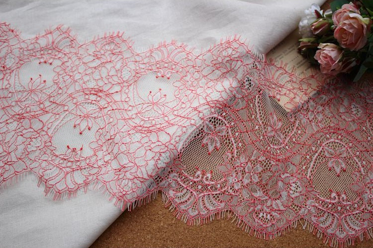Double Color Lace Trim Width 23 cm CL0043-Lace Fabric Shop