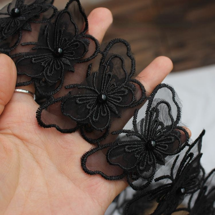 Pearl Beaded Lace Trims Fabric BT0016-Lace Fabric Shop