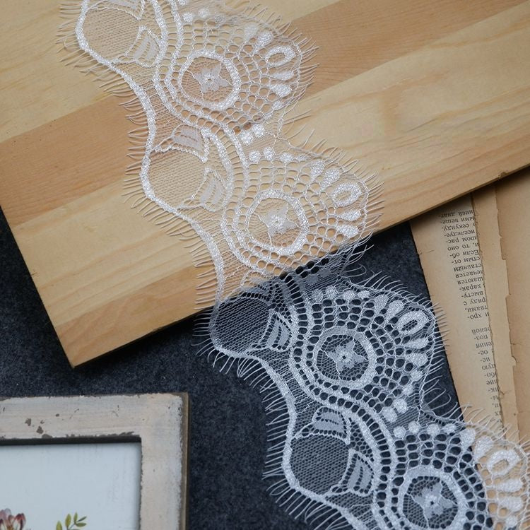 Thin Chantilly Lace Trim Width 9 cm LT0008-Lace Fabric Shop