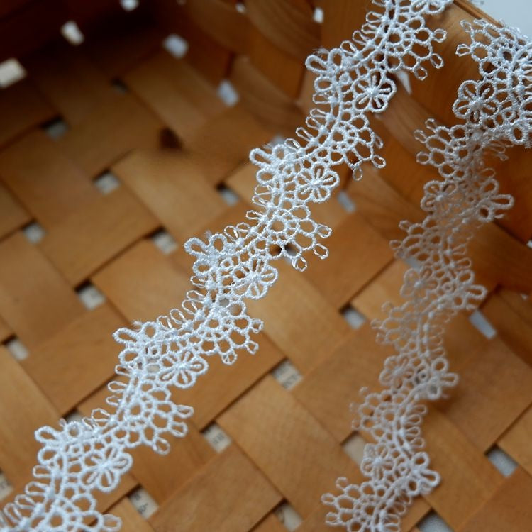 White 3D Lace Trim Fabric Width 2-4 cm LT0212-Lace Fabric Shop