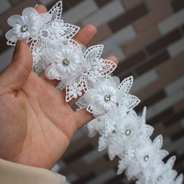 3D Beaded Flower Lace Trims Accessories BT0088-Lace Fabric Shop
