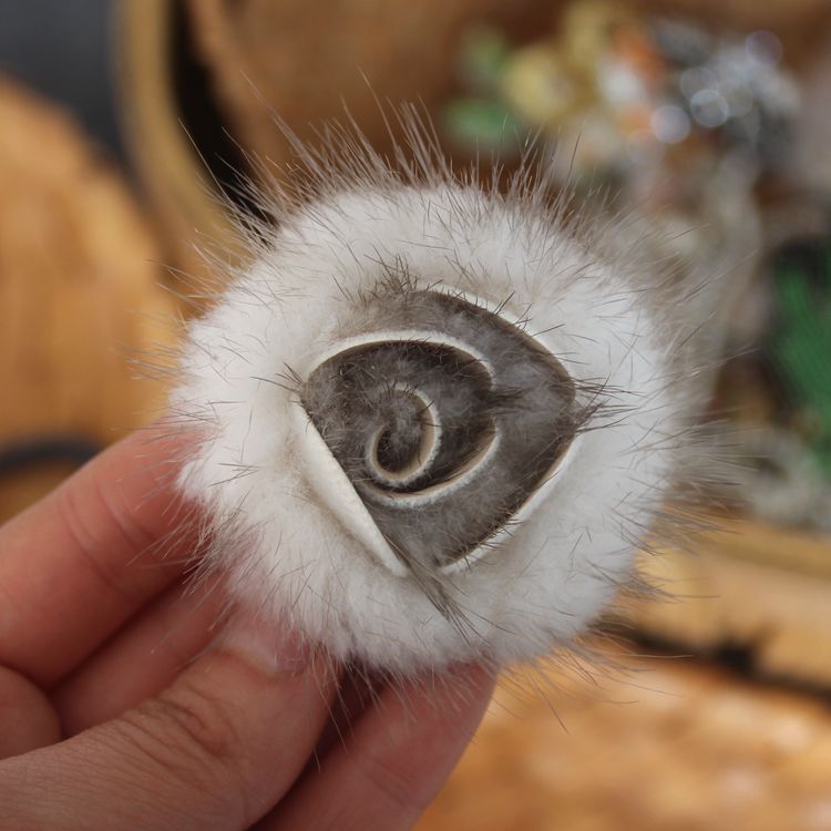 Colorful Fur Floral Brooch Decoration BA0107-Lace Fabric Shop