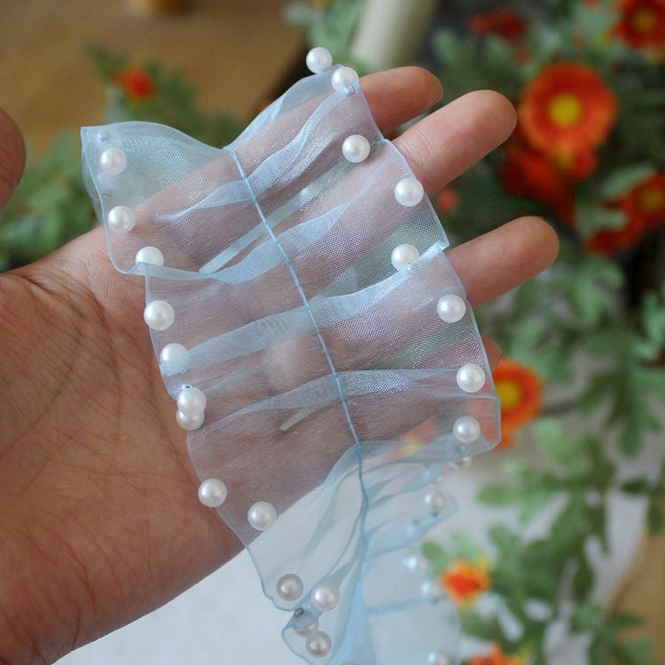 Colorful Mesh Tulle Beaded Lace Trim BT0119-Lace Fabric Shop