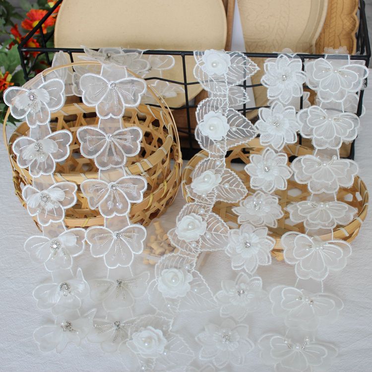 Beaded Veil Decoration Lace Trim BT0003-Lace Fabric Shop