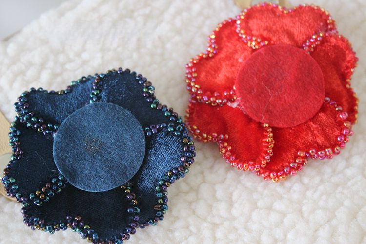 Beaded Flower Brooch Headdress Accessories BA0119-Lace Fabric Shop