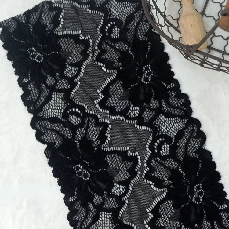 Stretch Lace Trim Stitching Fabric 16-21 cm LT0262-Lace Fabric Shop