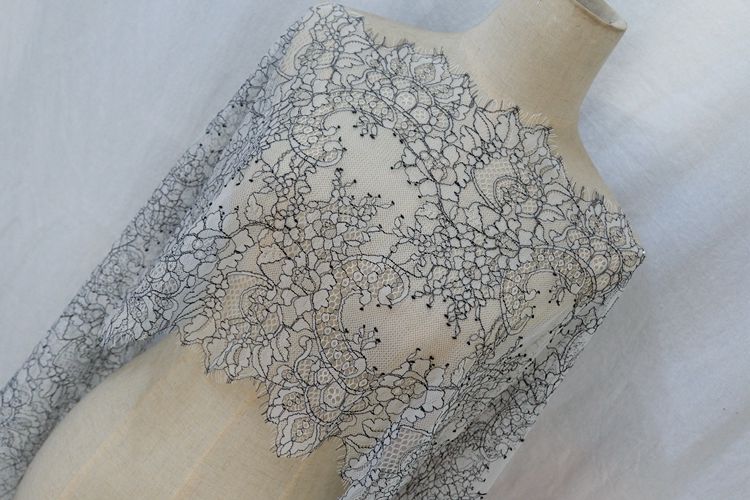 Chantilly Lace Trim Width 35 cm LT0088-Lace Fabric Shop