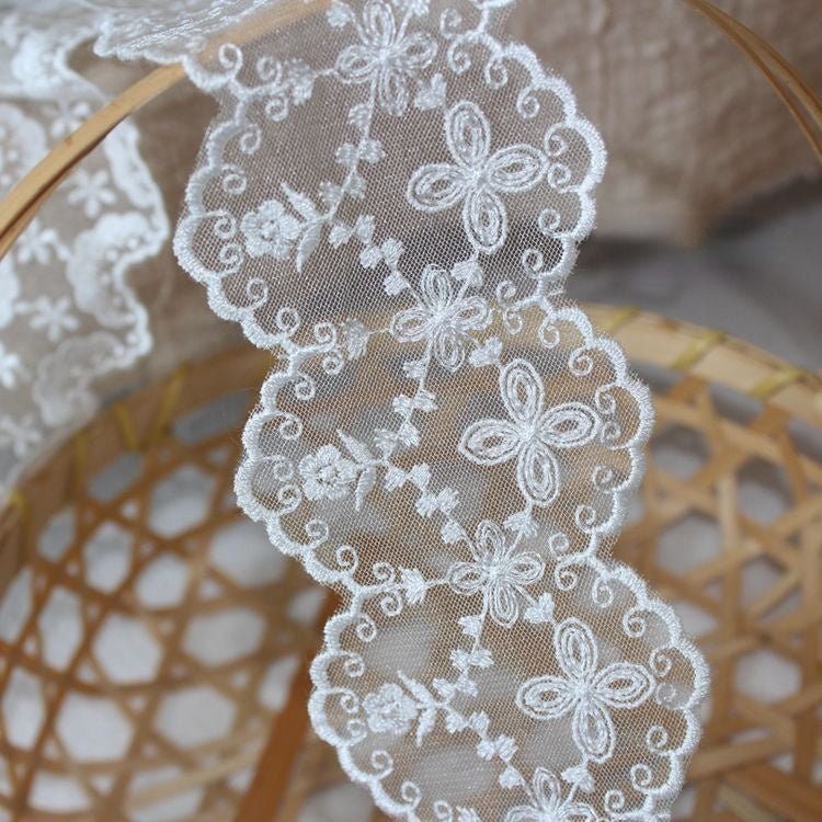 Wedding Mesh Lace Trim Width 4-6 cm LT0369-Lace Fabric Shop