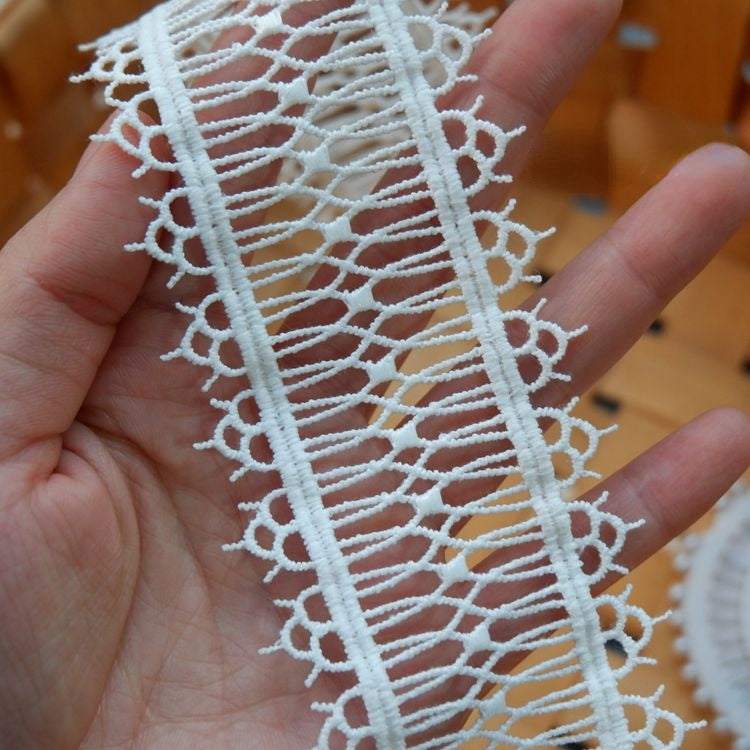 White Clothes Hem Lace Trim Decoration LT0233-Lace Fabric Shop