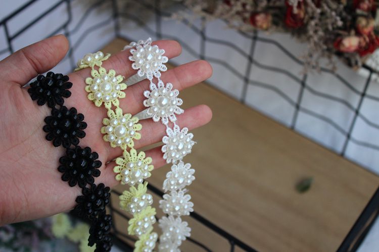 Beaded Floral Lace Trims Fabric BT0019-Lace Fabric Shop