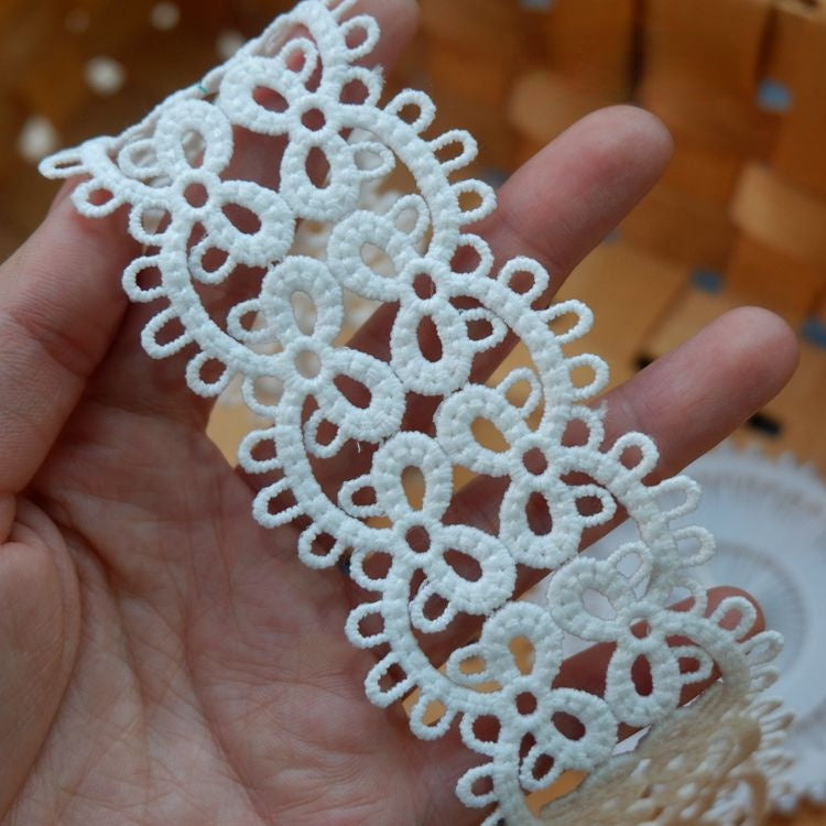White Clothes Hem Lace Trim Decoration LT0233-Lace Fabric Shop