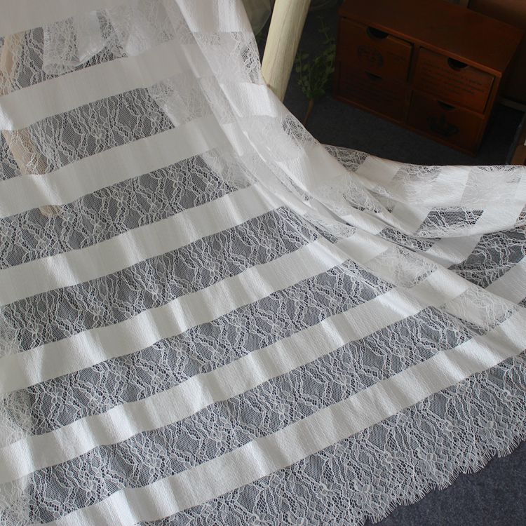 Luxury Stripe Chantilly Lace Width 150 cm CHL0129-Lace Fabric Shop