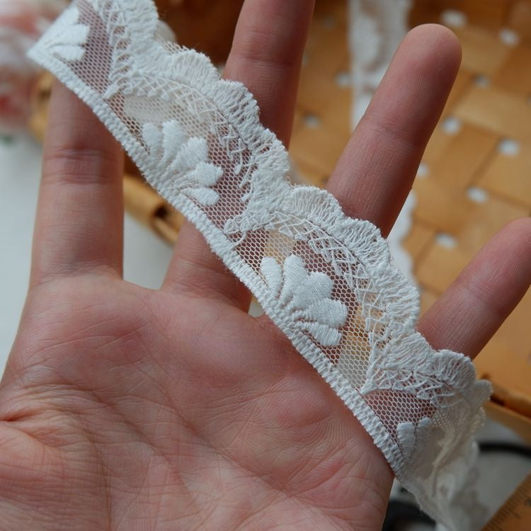 Embroidery Tulle Trim Width 1-3 cm TF0051-Lace Fabric Shop