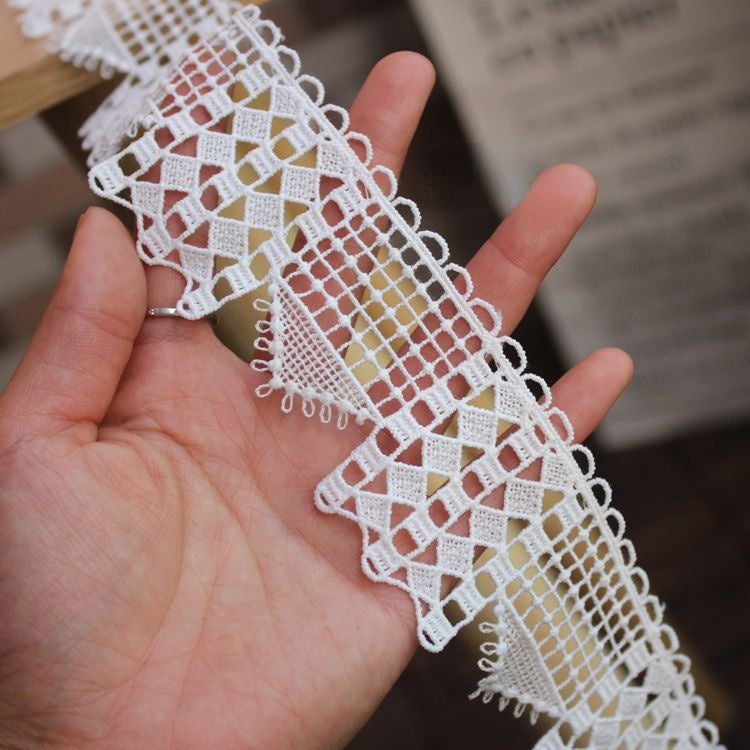 Geometric Black Lace Trim Width 6 cm LT0343-Lace Fabric Shop