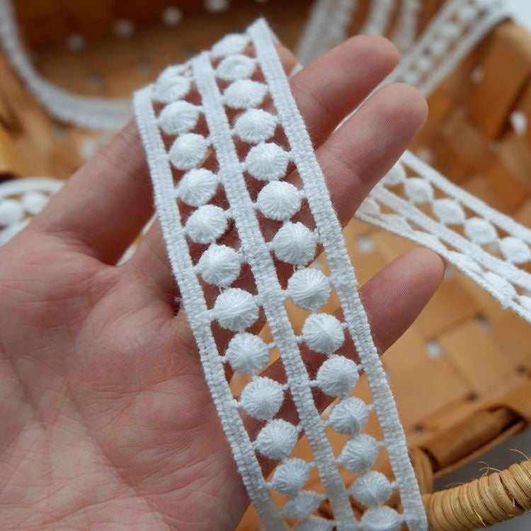 White Lace Trim Fabric Width 1-6 cm LT0161-Lace Fabric Shop