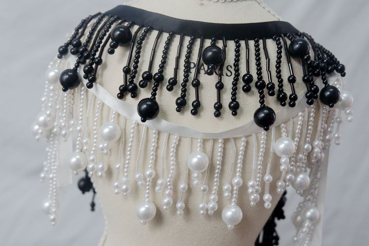 Tassel Beaded Ribbon Trim Decoration BT0072-Lace Fabric Shop